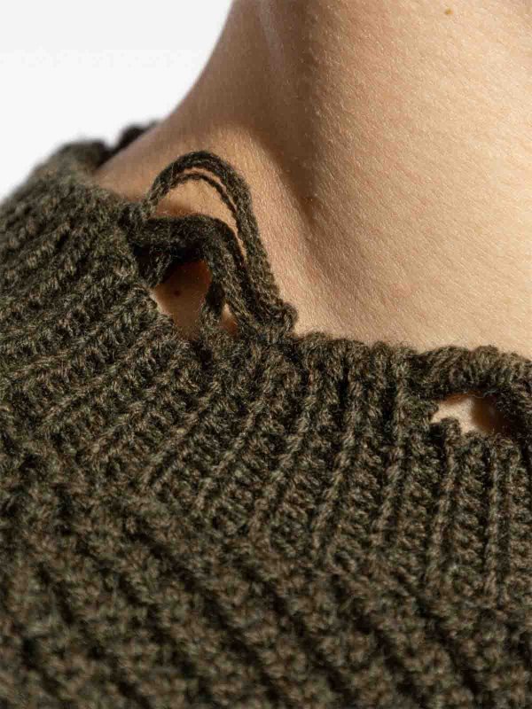 DSQUARED2: Suéteres con cuello pico online - Suéter Cuello Redondo - Verde