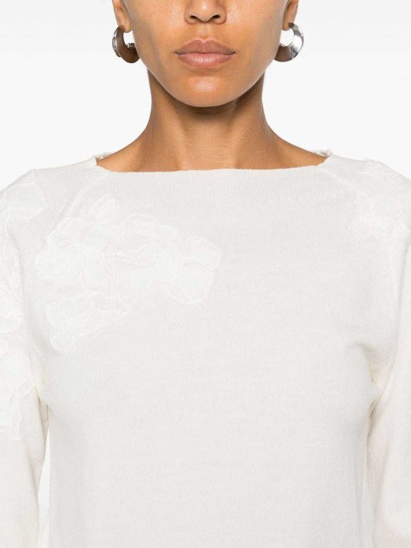 Suéter Con Escote Barco - Crema shop online: ERMANNO FIRENZE