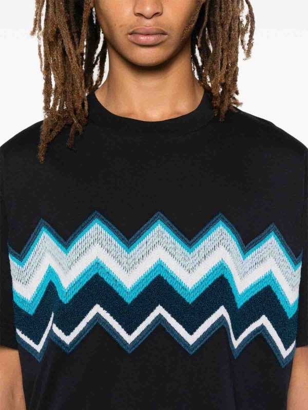 MISSONI: T-shirts online - T-Shirt - Bleu Foncé