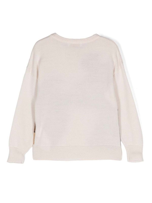 The Best Shops MONNALISA: Strickpullover mit Rundhalsausschnitt - Rundhalspullover - Hellbeige