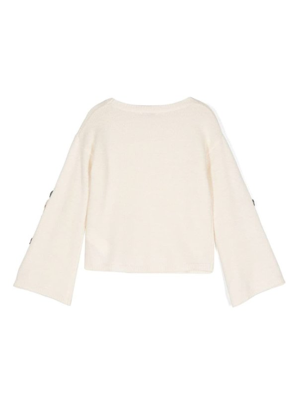 The Best Shops MONNALISA: Strickpullover mit Rundhalsausschnitt - Rundhalspullover - Weiß