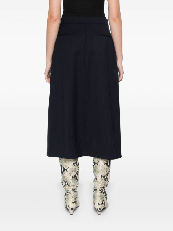 膝丈/ミディスカート - ブルー shop online: P.A.R.O.S.H.