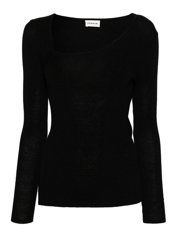 P.A.R.O.S.H.: ボートネック - ボートネック - 黒