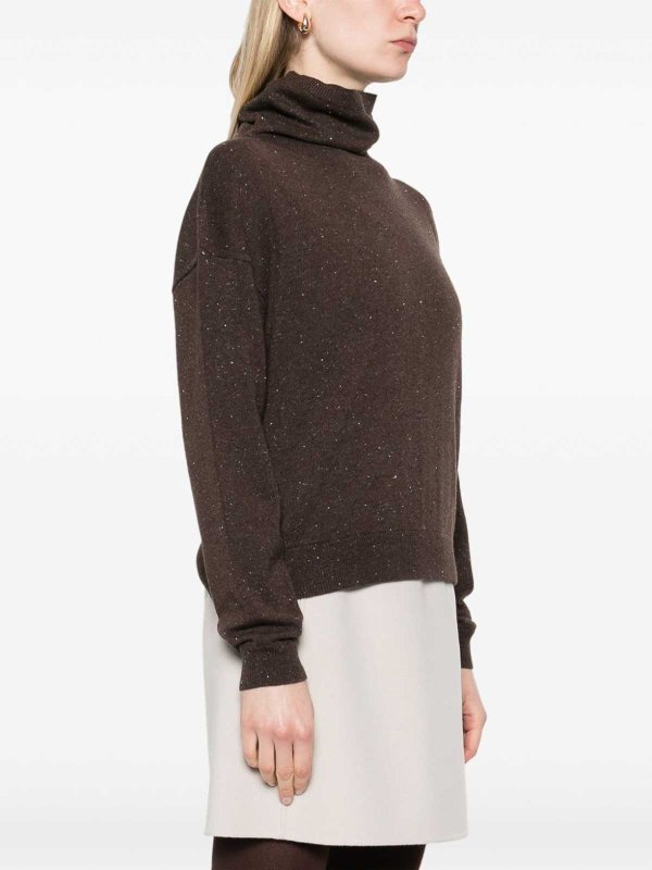 ボートネック - ブラウン shop online: PESERICO