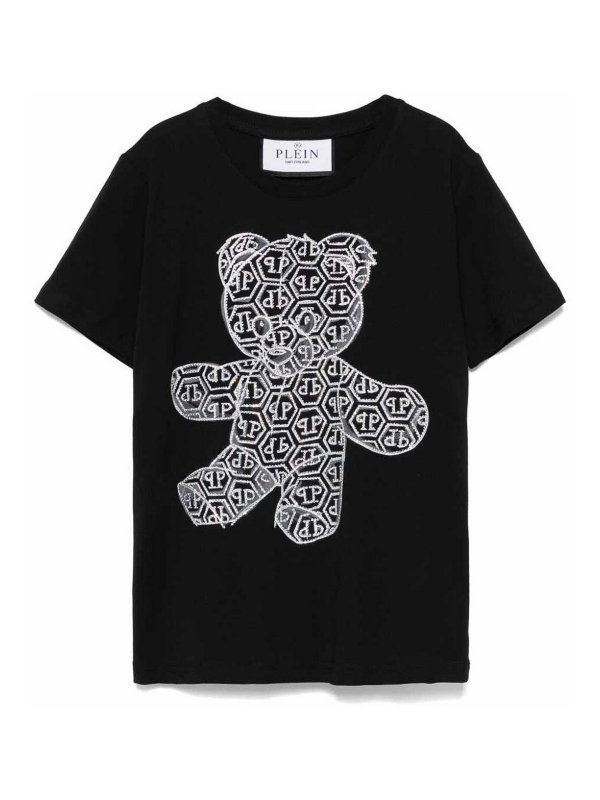 Philipp Plein Junior: T-shirts - T-Shirt - Noir