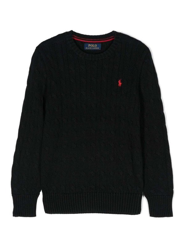 RALPH LAUREN: Suéteres con cuello pico - Suéter Cuello Redondo - Negro