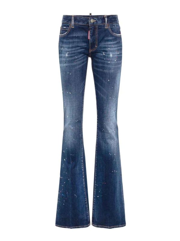 DSQUARED2: ベルボトムジーンズ - ショートパンツ - ライトウォッシュ