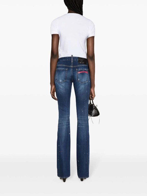 DSQUARED2: ベルボトムジーンズ online - ショートパンツ - ライトウォッシュ