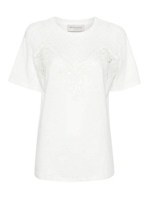 ERMANNO FIRENZE: Camisetas - Top - Crema