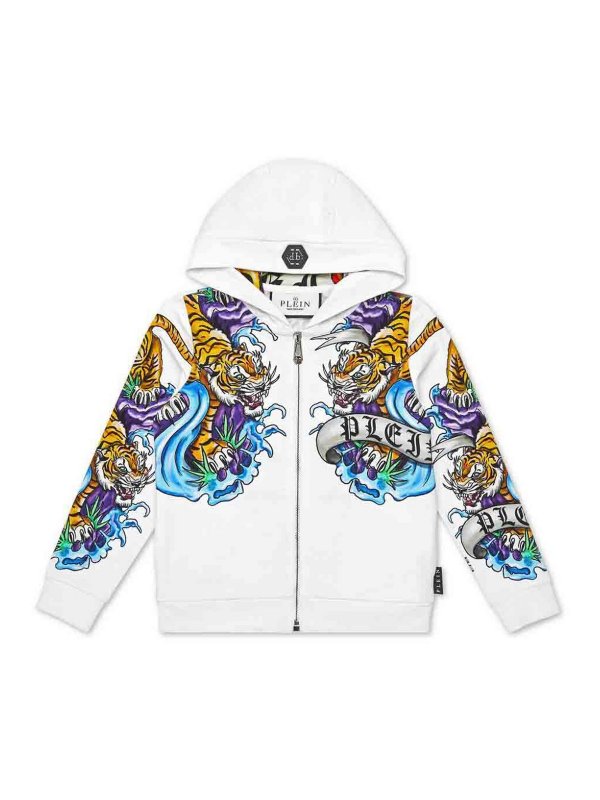 Philipp Plein Junior: Sweatshirts und Pullover - Sweatshirt - Weiß