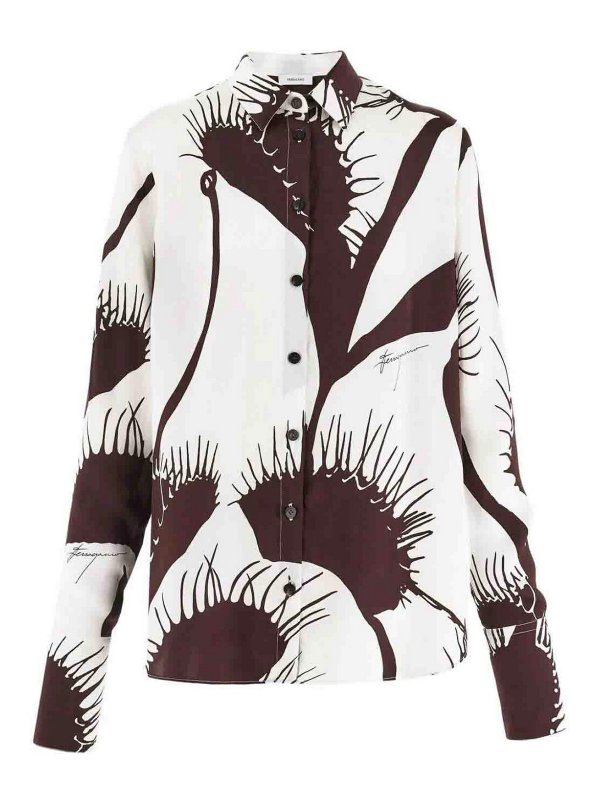 SALVATORE FERRAGAMO: シャツ - シャツ - ダークブラウン