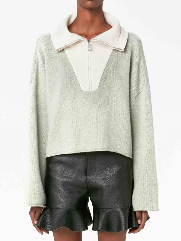 The Best Shops J.W. ANDERSON: Strickpullover mit Rundhalsausschnitt - Rundhalspullover - Hellgrün