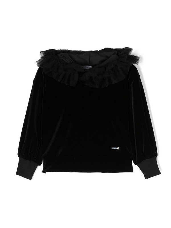 MONNALISA: スウェット＆セーター - スウェットシャツ/セーター - 黒