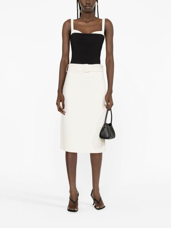 膝丈/ミディスカート - クリーム shop online: P.A.R.O.S.H.