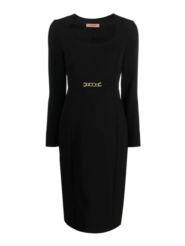 TWINSET: ニーレングスドレス - 膝丈ドレス - 黒