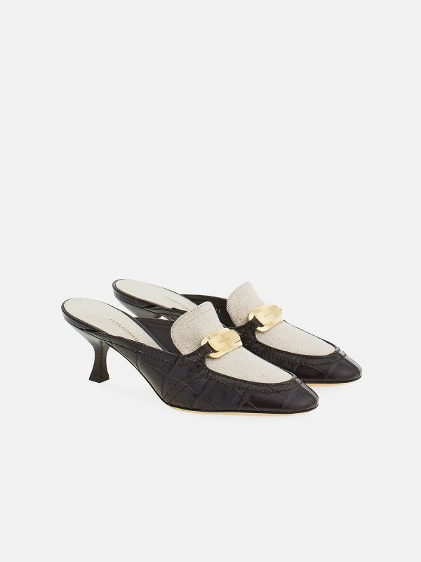 SALVATORE FERRAGAMO: Mules online - Mules - Marron Foncé