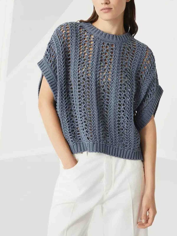 BRUNELLO CUCINELLI: Tops und Tank Tops online - Casual Hose - Blau