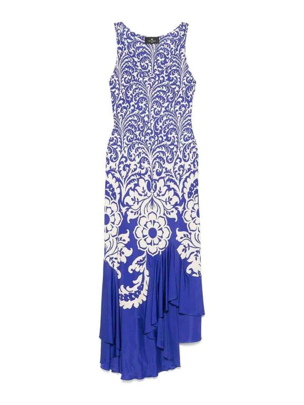 ETRO: Knielange Kleider - Knielanges Kleid - Blau