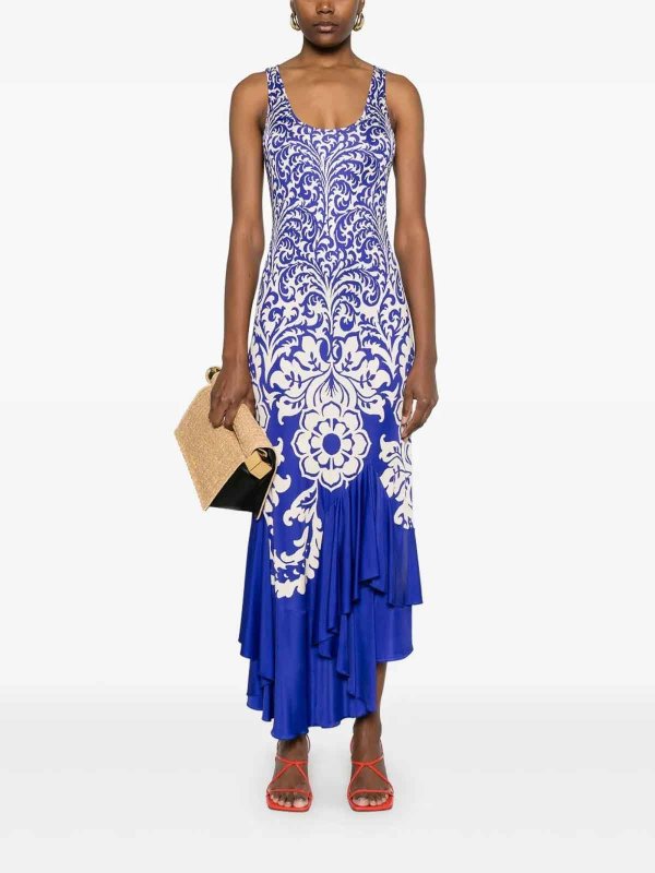 The Best Shops ETRO: Knielange Kleider - Knielanges Kleid - Blau