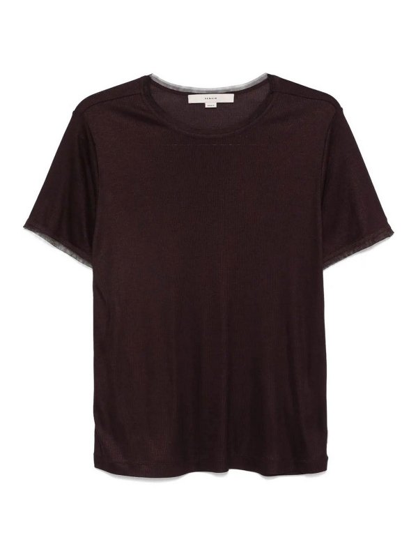 REMAIN Birger Christensen: t-shirt - Maglietta con bordo in rete