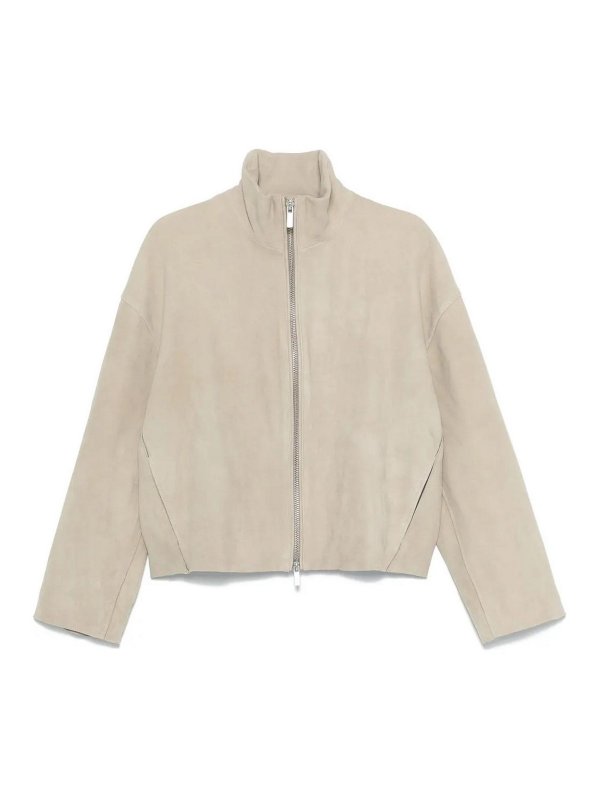 REMAIN Birger Christensen: leather jacket - Bonded Leather Jacket