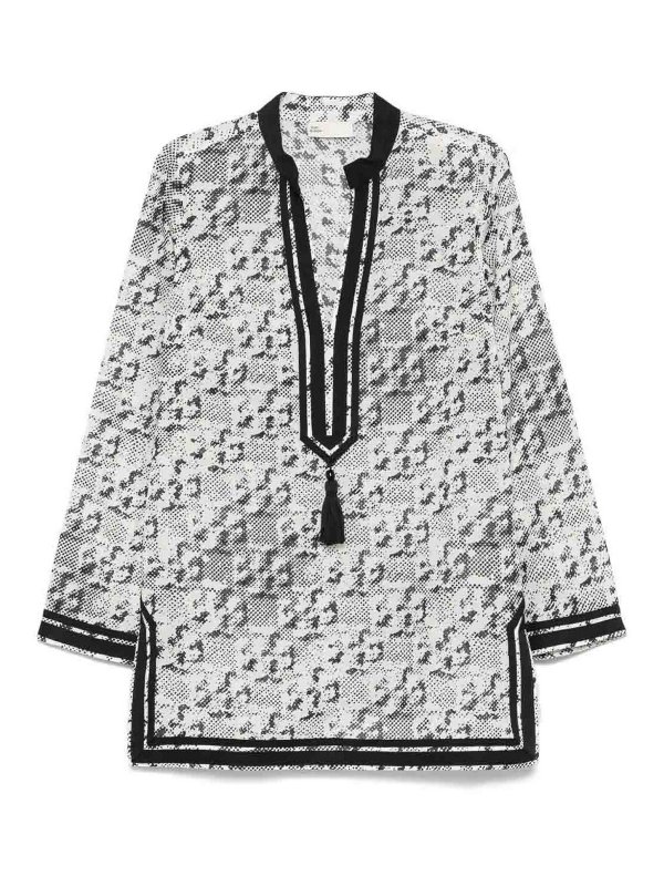 TORY BURCH: tunics - Printed Silk Tory Tunic