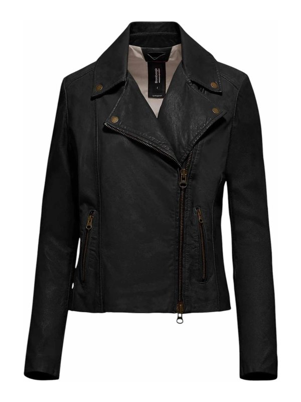 BOMBOOGIE: knee length coats - Biker jacket