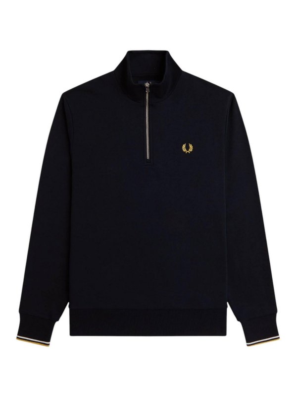 FRED PERRY: U-Boot-Ausschnitt - U-Boot-Pullover - Blau