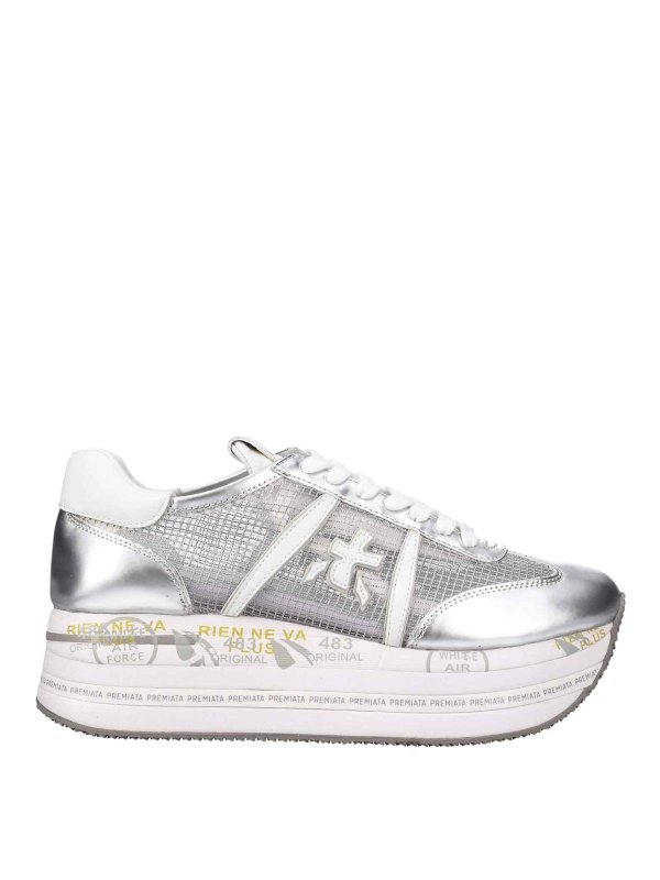 PREMIATA: Chaussures de sport - Baskets - Argent