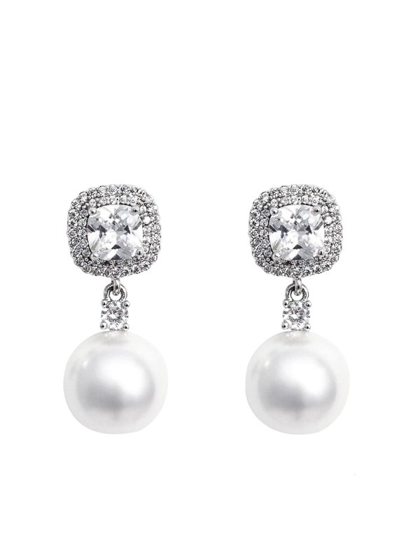 Self Portrait: Orecchini - Orecchini di cristallo con perla