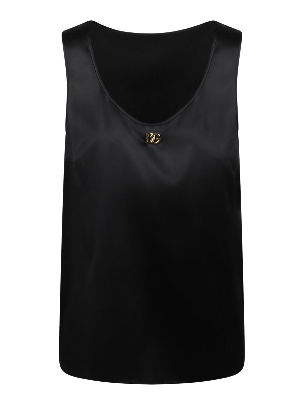 DOLCE & GABBANA: Tops y camisetas sin mangas - Top - Negro