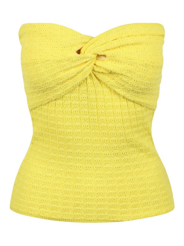ESSENTIEL ANTWERP: U-Boot-Ausschnitt - U-Boot-Pullover - Gelb