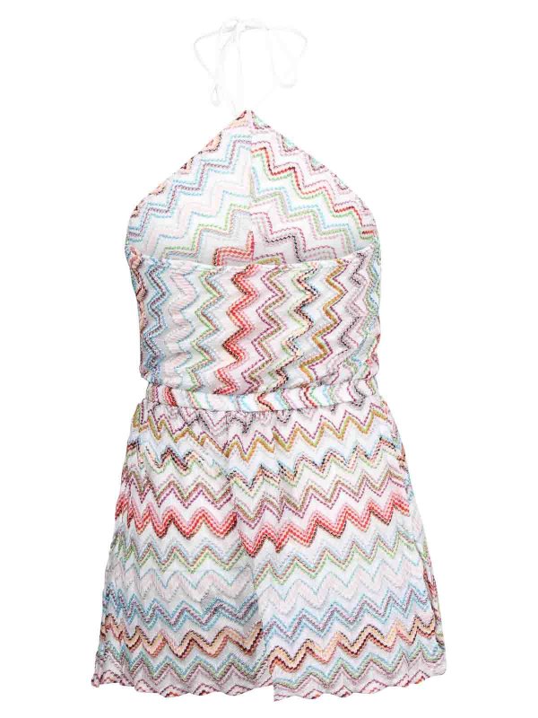 MISSONI: jumpsuits online - Short suit with zigzag motif