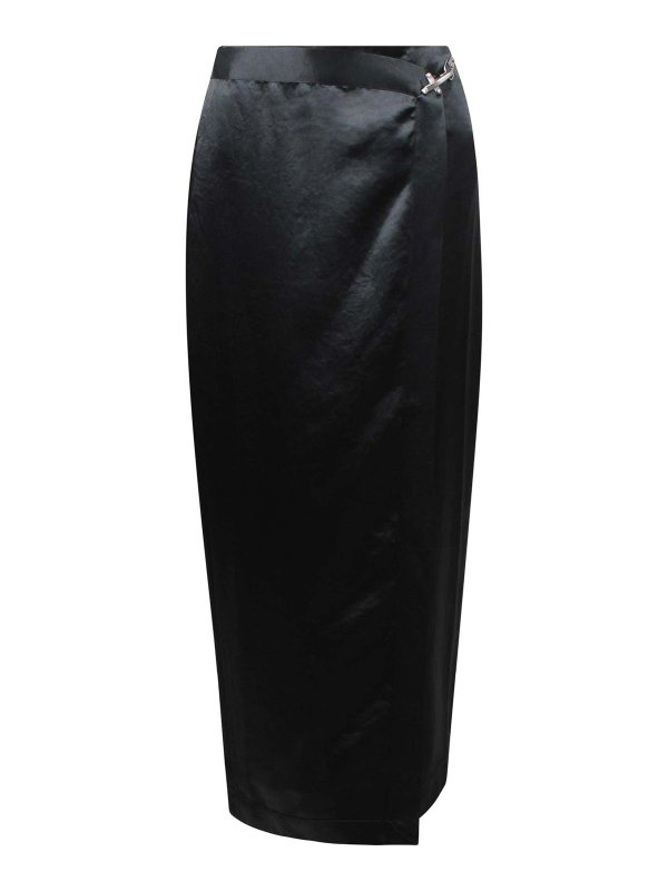 NANUSHKA: Knee length skirts & Midi - Midi Skirt in Gray Driving satin