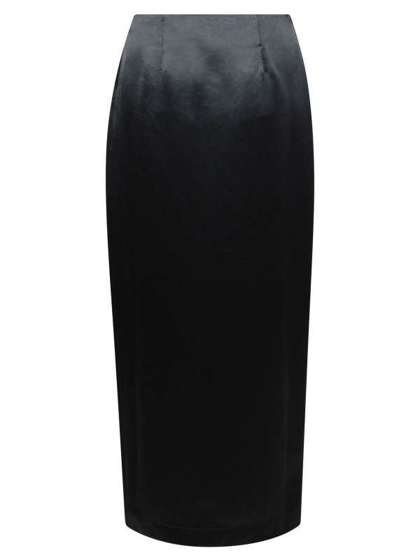 NANUSHKA: Knee length skirts & Midi online - Midi Skirt in Gray Driving satin
