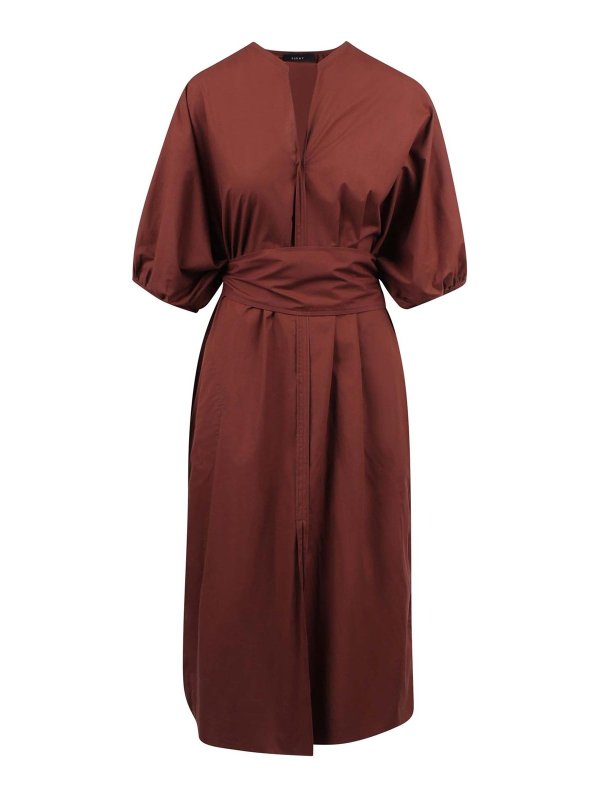 SOEUR: ニーレングスドレス - 膝丈ドレス - ブラウン