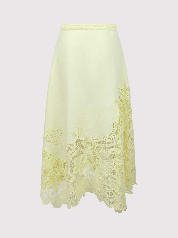 ULLA JOHNSON: ニーレングススカート＆ミディ丈 online - 膝丈/ミディスカート - イエロー