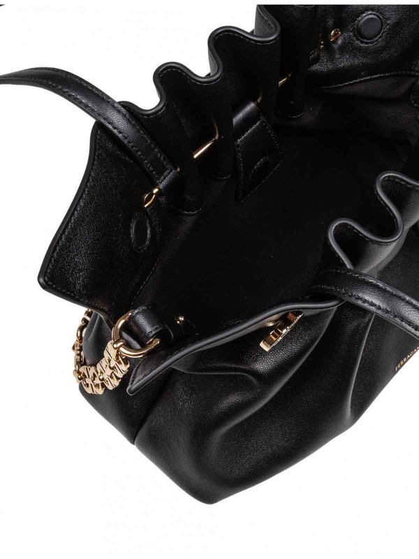 Soft bag in black nappa shop online: SALVATORE FERRAGAMO