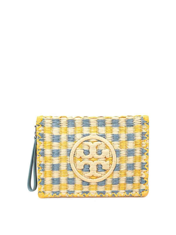 TORY BURCH: pochette - Pochette Ella In Rafia