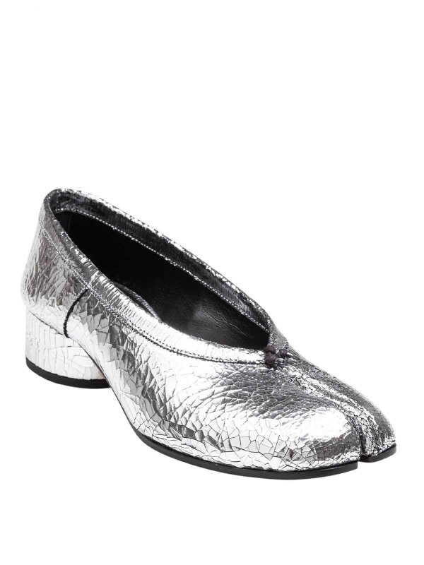 Maison Margiela: flat shoes online - Silver -color mirror tabi dancer