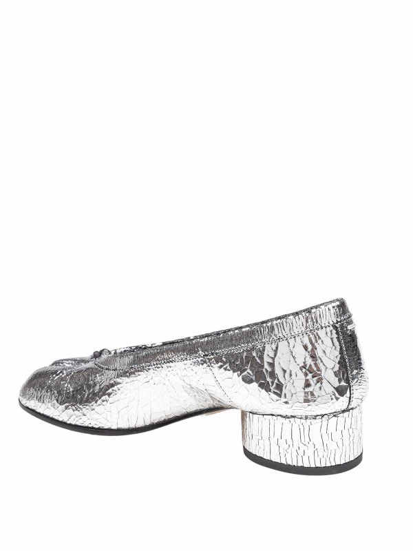 The Best Shops Maison Margiela: flat shoes - Silver -color mirror tabi dancer