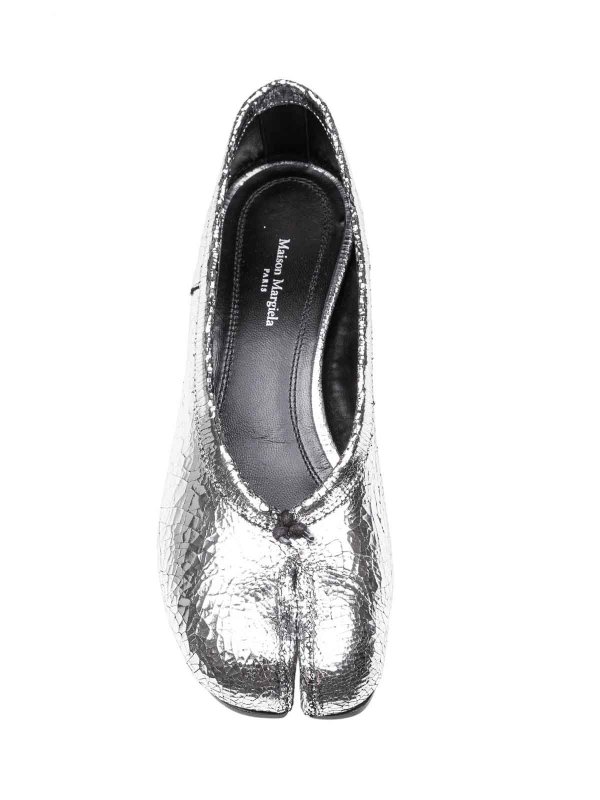 Silver -color mirror tabi dancer shop online: Maison Margiela