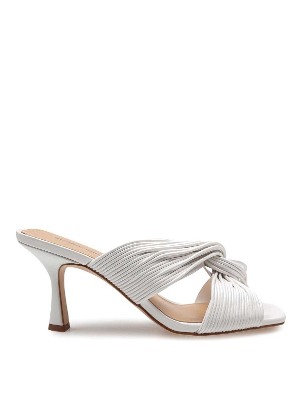 MICHAEL KORS: mules shoes - ALESSIA MULE in white leather