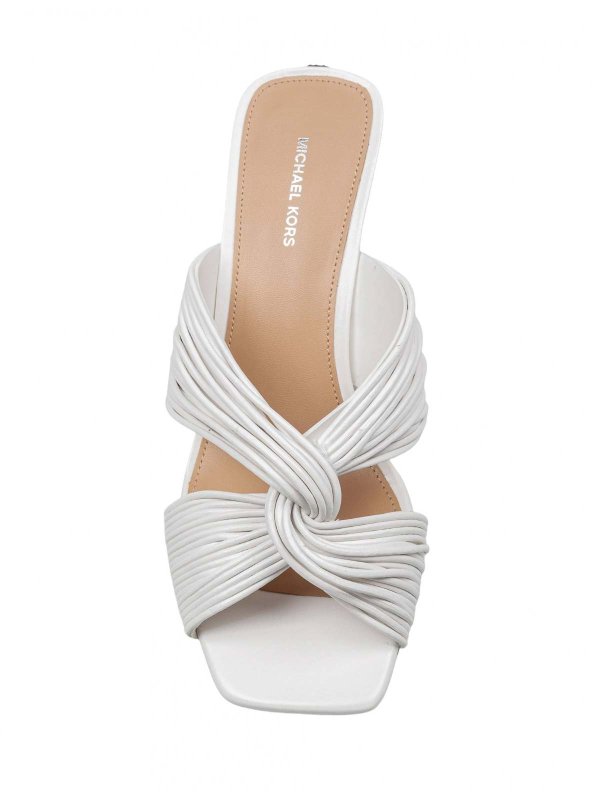 MICHAEL KORS: mules shoes online - ALESSIA MULE in white leather