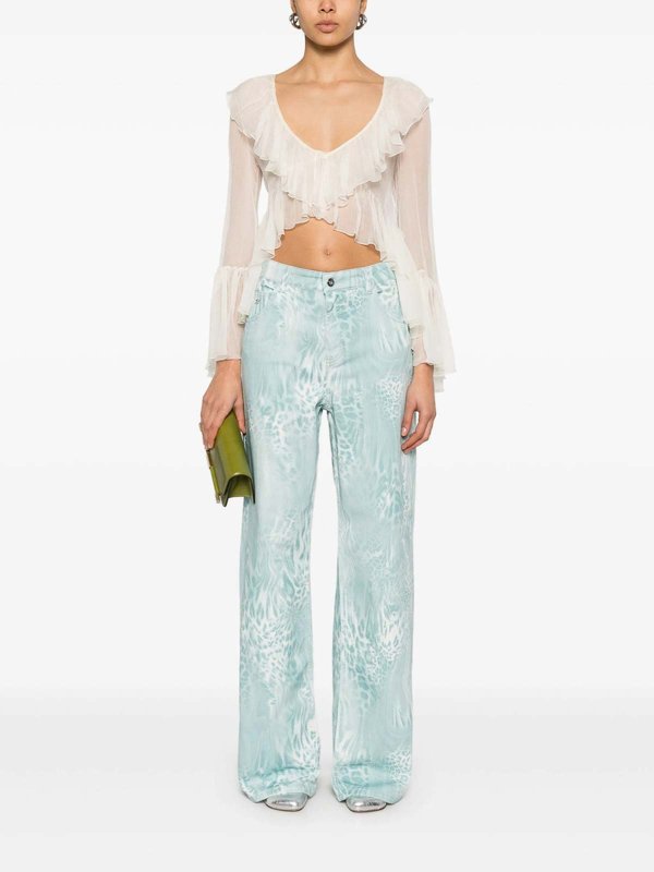 BLUMARINE: Jeans évasés online - Jean Bootcut - Bleu