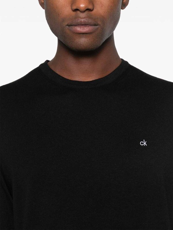 CALVIN KLEIN: Pull col rond online - Pull Col Rond - Noir