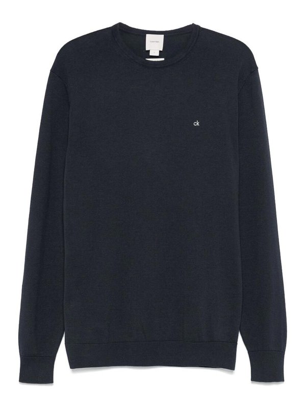 CALVIN KLEIN: クルーネック - クルーネック - ブルー