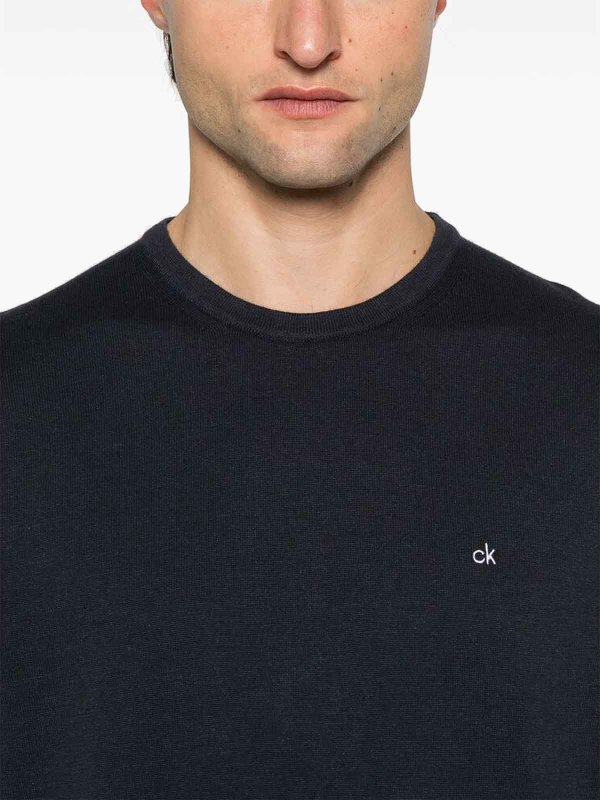 CALVIN KLEIN: クルーネック online - クルーネック - ブルー