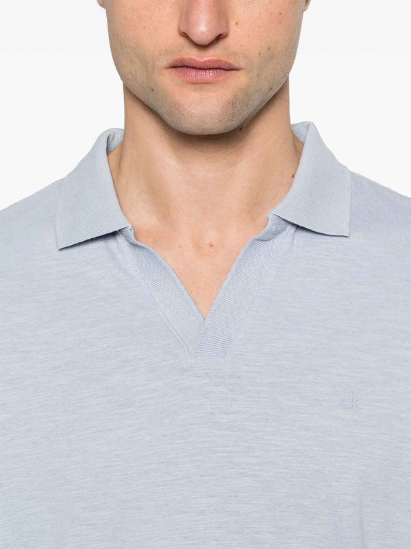 クルーネック - ブルー shop online: CALVIN KLEIN