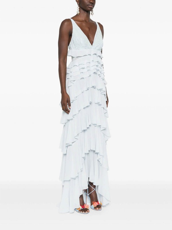 ELISABETTA FRANCHI: ニーレングスドレス online - 膝丈ドレス - ブルー